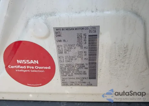 2016 Nissan Rogue S/Sl/Sv from USA, damaged, VIN 5N1AT2MV6GC861992